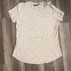 Tan shirt with pink glitter design